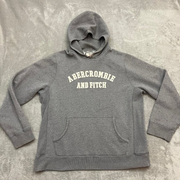 Vintage Abercrombie & Fitch Hoodie XL Y2K Heavy Thick Distressed embroidered - Picture 1 of 9